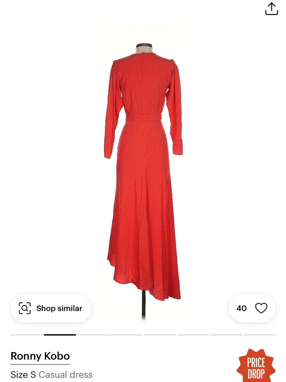Ronny Kobo Collection Red Long-Sleeve Maxi Dress